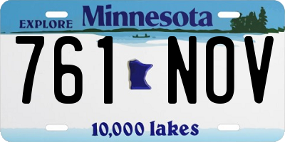 MN license plate 761NOV