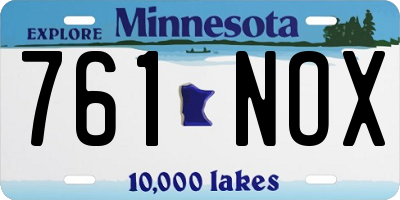 MN license plate 761NOX