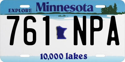 MN license plate 761NPA