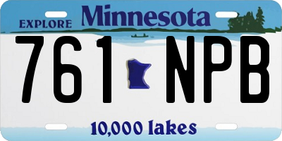 MN license plate 761NPB