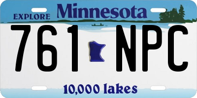 MN license plate 761NPC