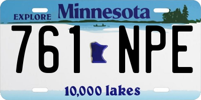 MN license plate 761NPE