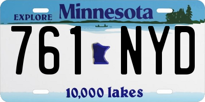 MN license plate 761NYD