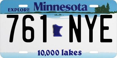 MN license plate 761NYE