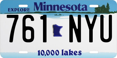 MN license plate 761NYU