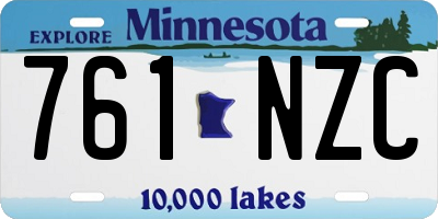 MN license plate 761NZC