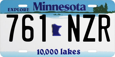 MN license plate 761NZR