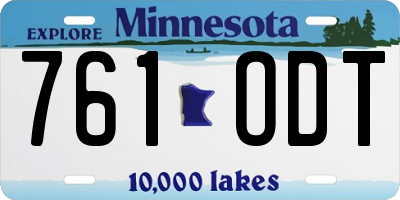 MN license plate 761ODT