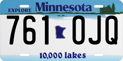 MN license plate 761OJQ