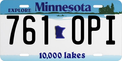 MN license plate 761OPI