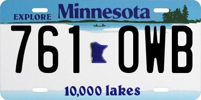 MN license plate 761OWB