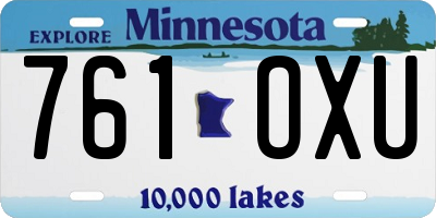 MN license plate 761OXU