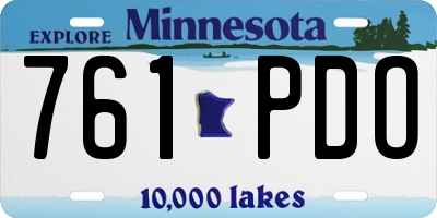 MN license plate 761PDO