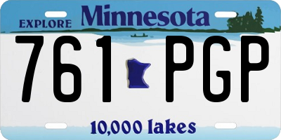 MN license plate 761PGP