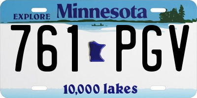 MN license plate 761PGV