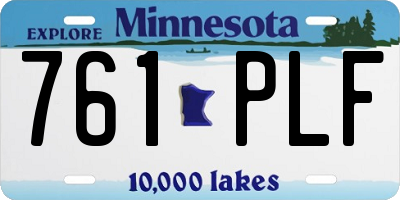 MN license plate 761PLF
