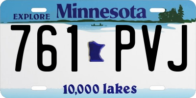 MN license plate 761PVJ