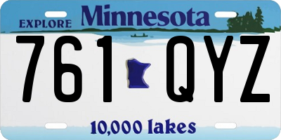 MN license plate 761QYZ