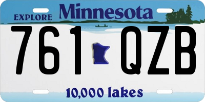 MN license plate 761QZB