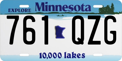 MN license plate 761QZG