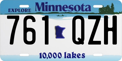 MN license plate 761QZH