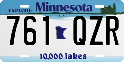 MN license plate 761QZR