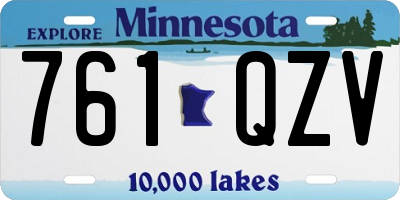 MN license plate 761QZV