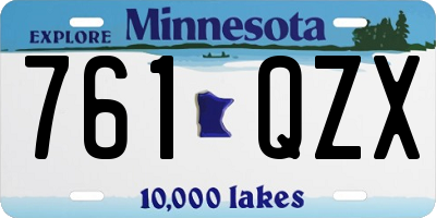 MN license plate 761QZX
