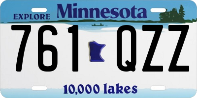 MN license plate 761QZZ