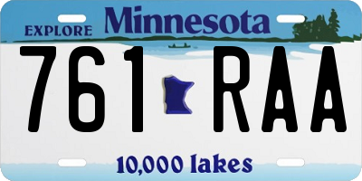MN license plate 761RAA