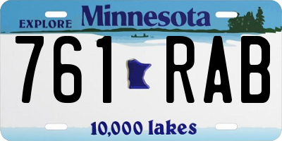 MN license plate 761RAB