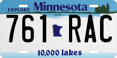 MN license plate 761RAC