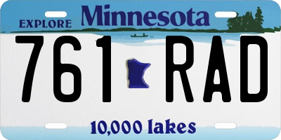 MN license plate 761RAD