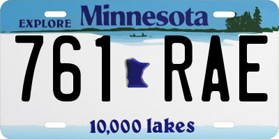 MN license plate 761RAE
