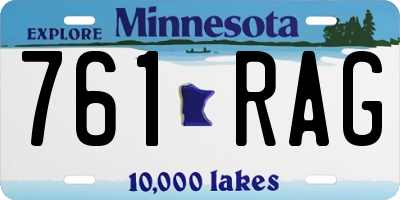 MN license plate 761RAG