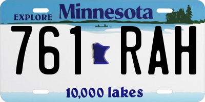 MN license plate 761RAH