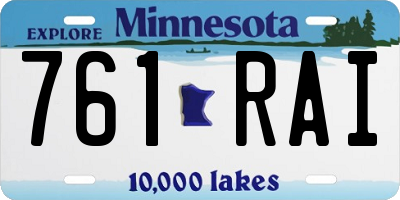 MN license plate 761RAI