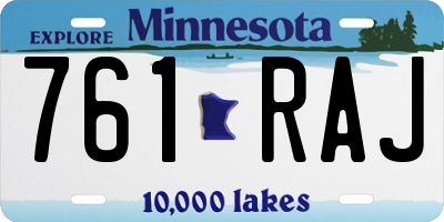 MN license plate 761RAJ