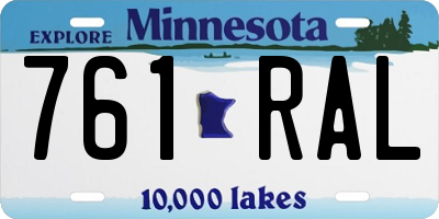 MN license plate 761RAL