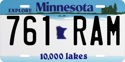 MN license plate 761RAM