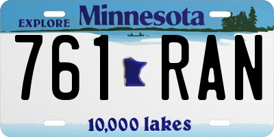 MN license plate 761RAN