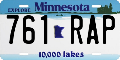 MN license plate 761RAP