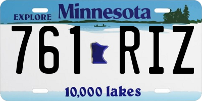 MN license plate 761RIZ