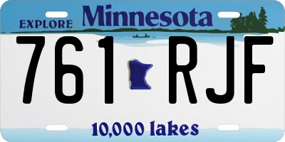 MN license plate 761RJF