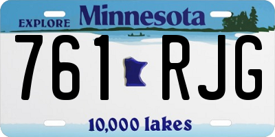 MN license plate 761RJG