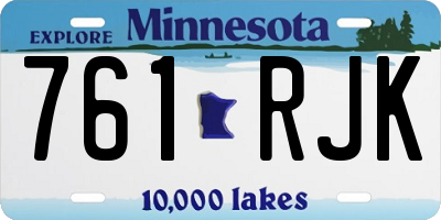 MN license plate 761RJK