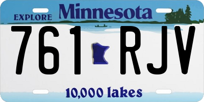 MN license plate 761RJV