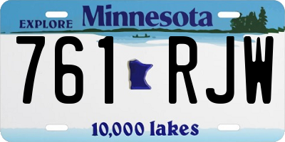 MN license plate 761RJW