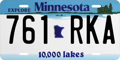 MN license plate 761RKA