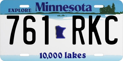 MN license plate 761RKC